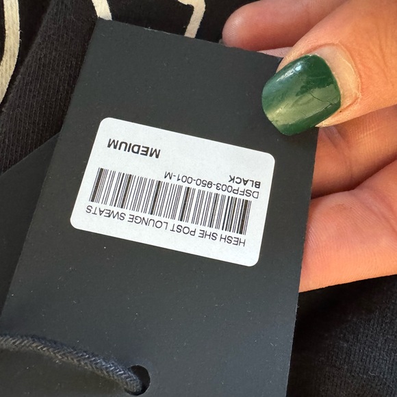 Black Sweatpants with White Graphic Design - Picture 2 of 3